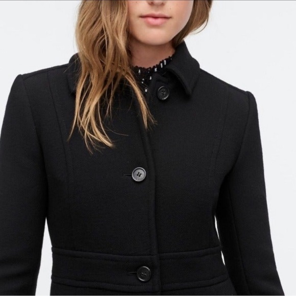 J. Crew black wool blend lady day pea coat - Picture 3 of 10